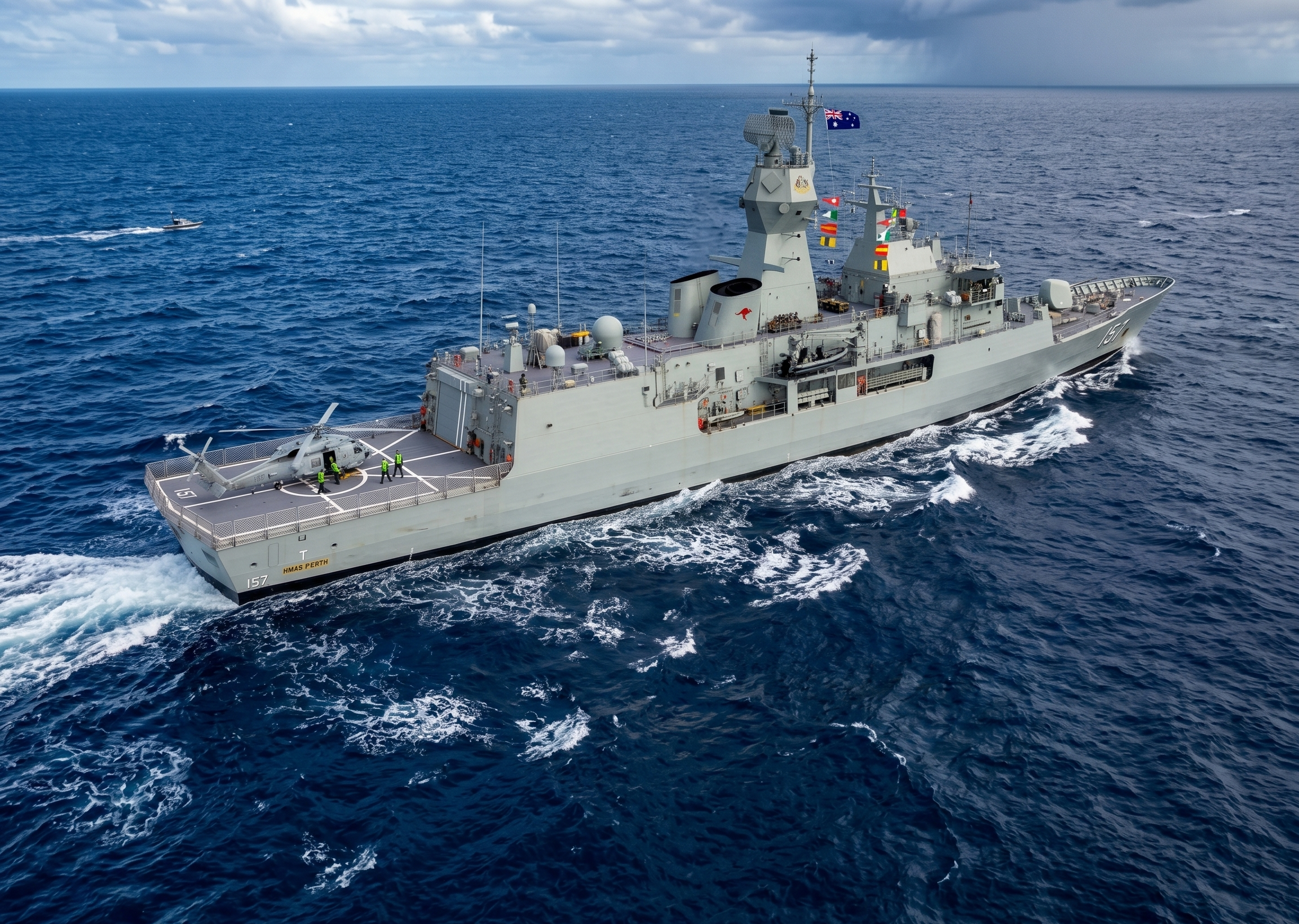 Royal Australian Navy warship at sea, representing operational naval engineering systems